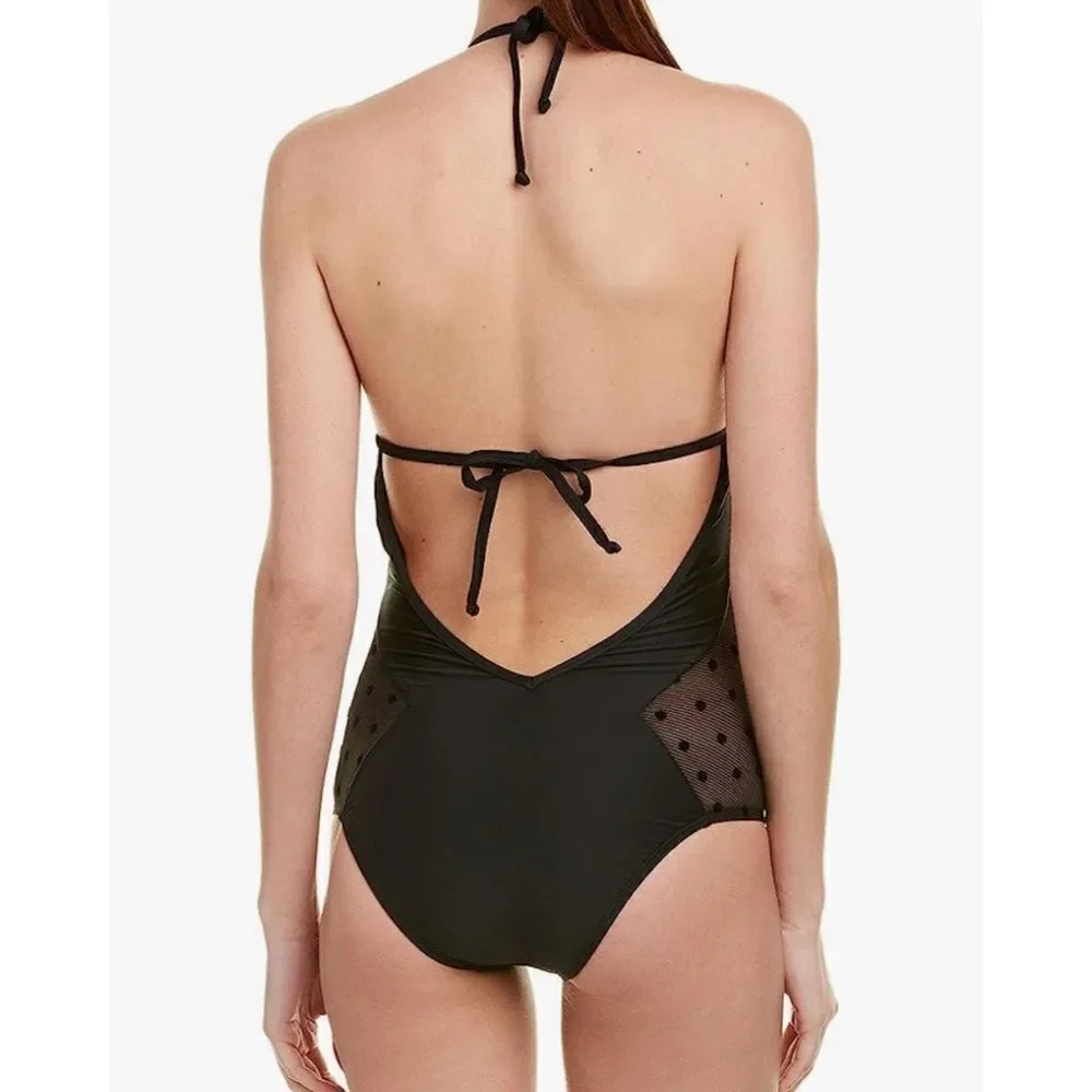 Ella Moss Sheer Dot Swimsuit Size Medium